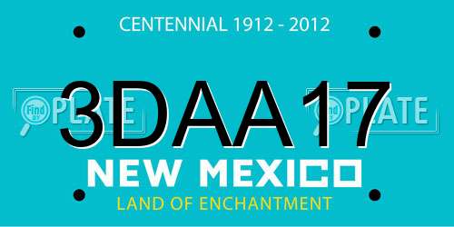 3DAA17 New Mexico License Plate
