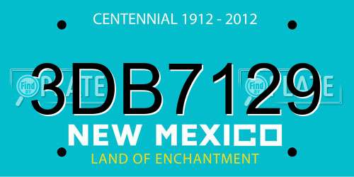 3DB7129 New Mexico License Plate