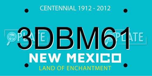 3DBM61 New Mexico License Plate