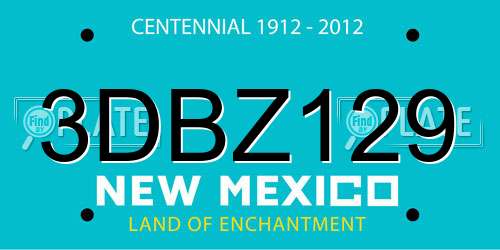 3DBZ129 New Mexico License Plate