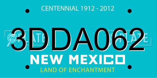 3DDA062 New Mexico License Plate