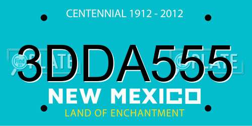 3DDA555 New Mexico License Plate