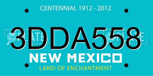 3DDA558 New Mexico License Plate