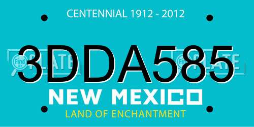 3DDA585 New Mexico License Plate