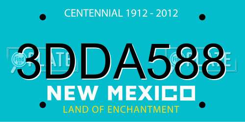 3DDA588 New Mexico License Plate