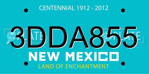 3DDA855 New Mexico License Plate