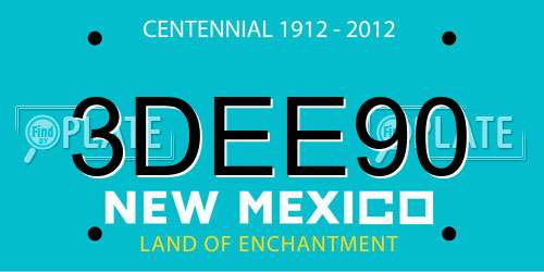 3DEE90 New Mexico License Plate