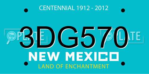 3DG570 New Mexico License Plate