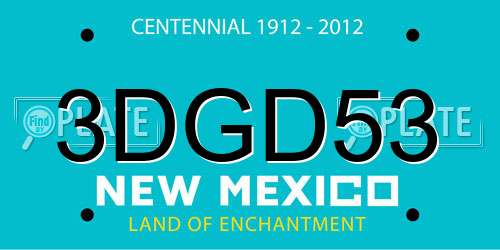 3DGD53 New Mexico License Plate