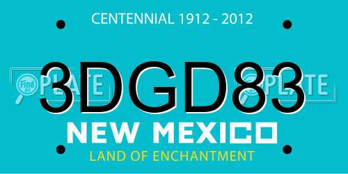 3DGD83 New Mexico License Plate
