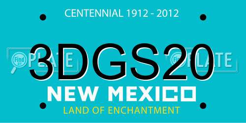3DGS20 New Mexico License Plate