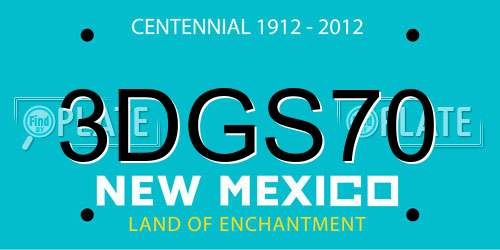 3DGS70 New Mexico License Plate