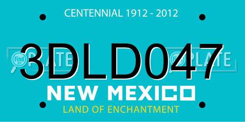 3DLD047 New Mexico License Plate