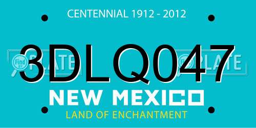 3DLQ047 New Mexico License Plate