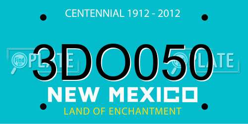 3DO050 New Mexico License Plate