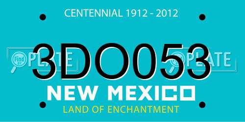 3DO053 New Mexico License Plate