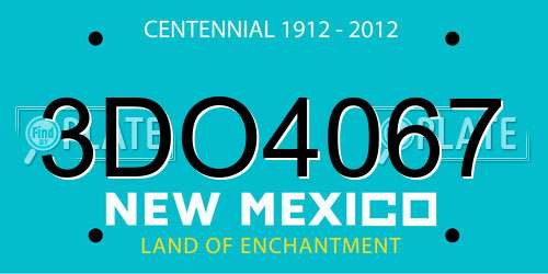 3DO4067 New Mexico License Plate