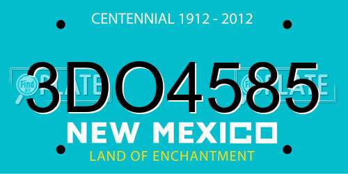 3DO4585 New Mexico License Plate