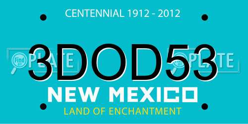 3DOD53 New Mexico License Plate