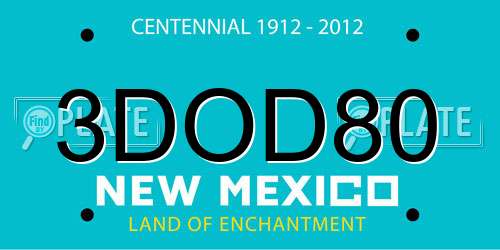 3DOD80 New Mexico License Plate