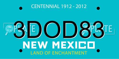 3DOD83 New Mexico License Plate