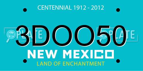3DOO50 New Mexico License Plate