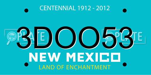 3DOO53 New Mexico License Plate
