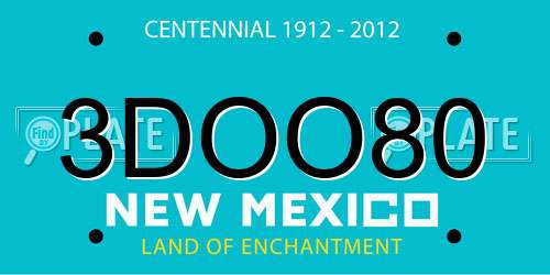 3DOO80 New Mexico License Plate