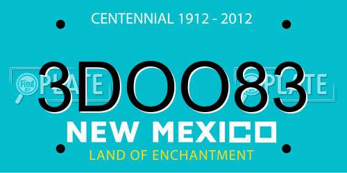3DOO83 New Mexico License Plate