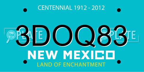 3DOQ83 New Mexico License Plate