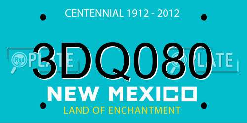 3DQ080 New Mexico License Plate