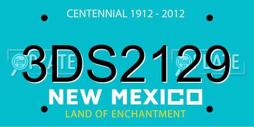 3DS2129 New Mexico License Plate
