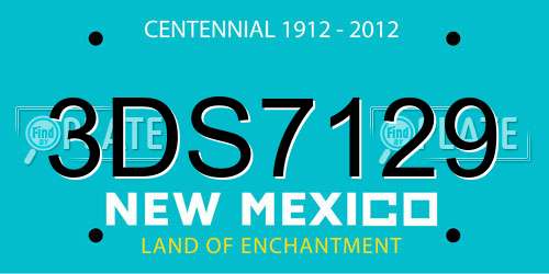3DS7129 New Mexico License Plate