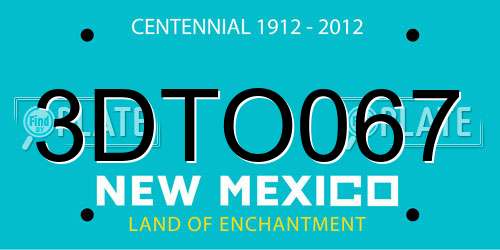 3DTO067 New Mexico License Plate