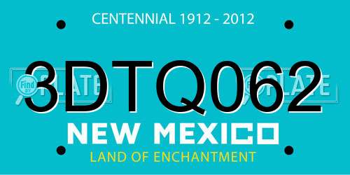 3DTQ062 New Mexico License Plate