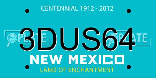 3DUS64 New Mexico License Plate
