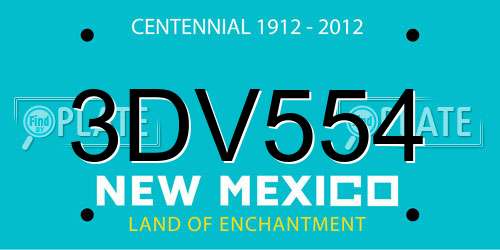 3DV554 New Mexico License Plate