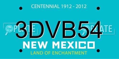 3DVB54 New Mexico License Plate