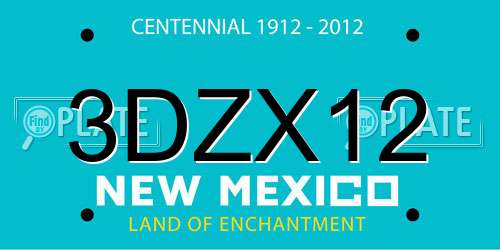 3DZX12 New Mexico License Plate
