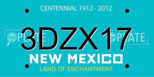 3DZX17 New Mexico License Plate