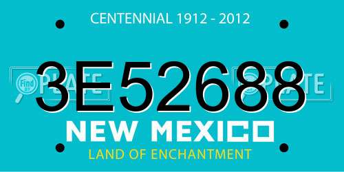 3E52688 New Mexico License Plate