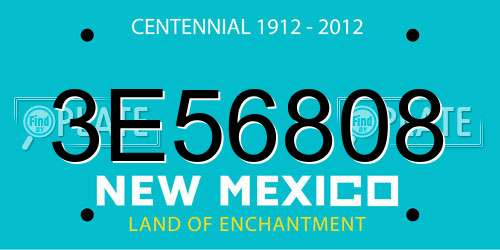 3E56808 New Mexico License Plate