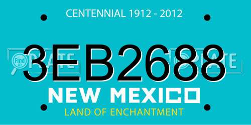 3EB2688 New Mexico License Plate