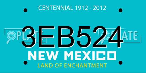 3EB524 New Mexico License Plate