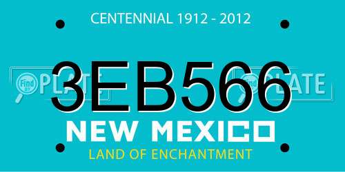 3EB566 New Mexico License Plate