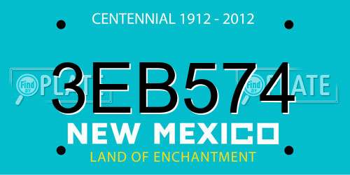 3EB574 New Mexico License Plate