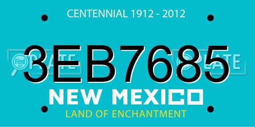 3EB7685 New Mexico License Plate