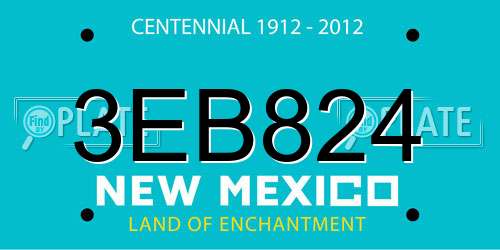 3EB824 New Mexico License Plate