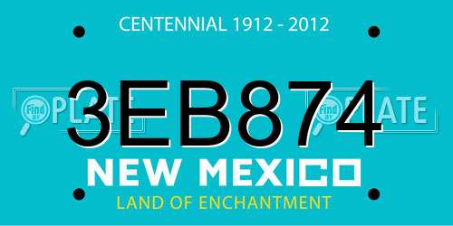 3EB874 New Mexico License Plate