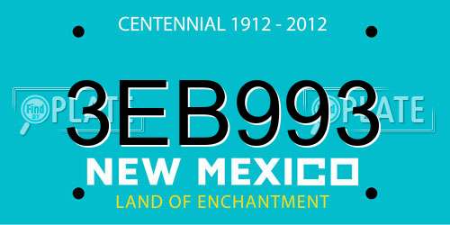 3EB993 New Mexico License Plate
